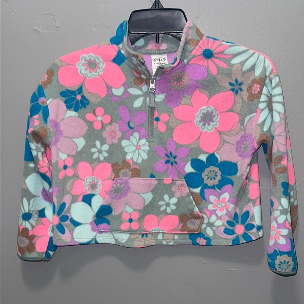 Girls' Floral Fleece Pullover